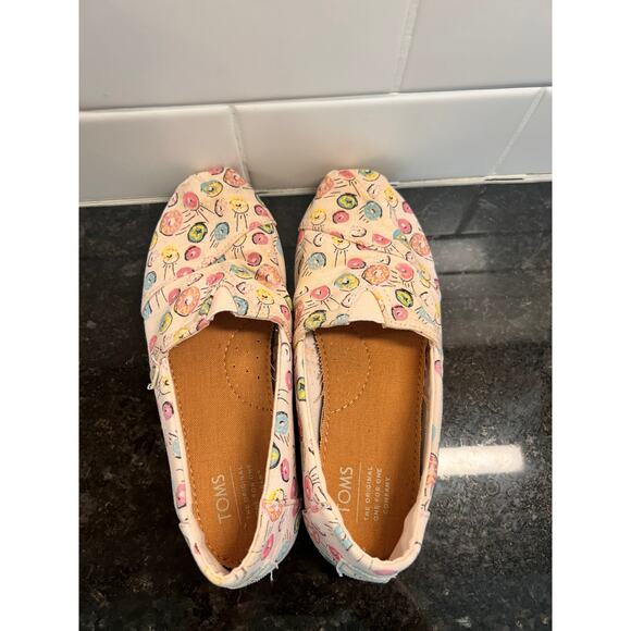 Toms Alpargata Girls Donuts Canvas Slip-On Flat Shoes Summer Multicolor Size 1 - Picture 7 of 10